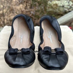 Salvatore Ferragamo My Joy Black Ballet Flats with Bow